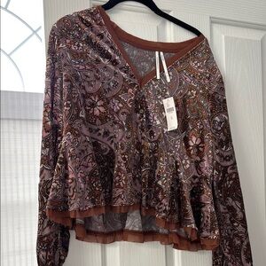 Anthropologie , Paisley V-Neck Women's Top